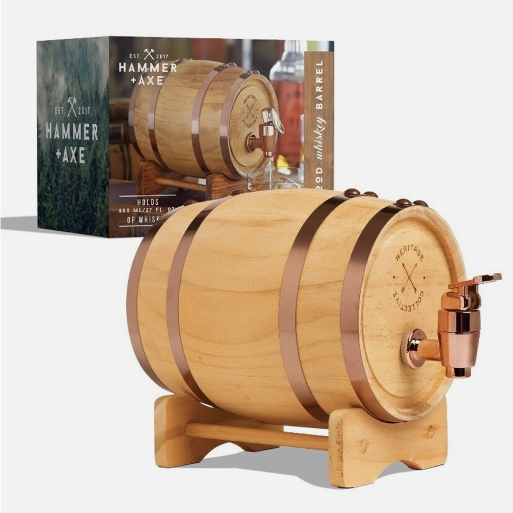 Mini Wood Whiskey Barrel, 27 oz. Capacity